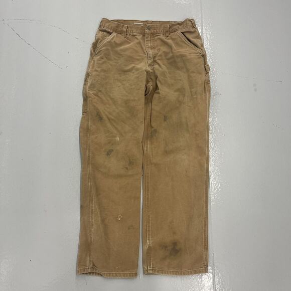 Vintage Y2k Carhartt Tan Dungaree Workwear Jeans 32x30 - Picture 1 of 4